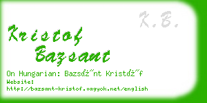 kristof bazsant business card